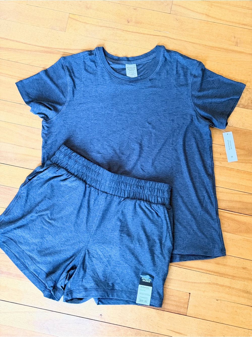 Athletic Works Heather dark gray Short Sleeve Pajama Set